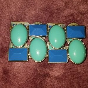 Turquoise and blue shapes bracelet